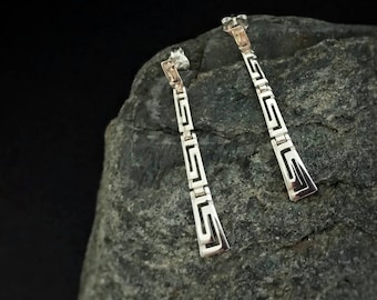 greek meander earrings, sterling silver 925 ancient greek jewelry, greek jewelry, griechischen ohrringe, meander jewel,greek earrings