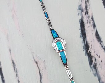 meander-greek key opal bracelet, bracelet opal sterling silver, 925 silver ancient greek jewelry, bijoux grec meandre, griechischen schmuck