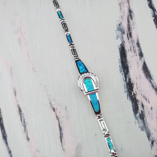 meander-greek key opal bracelet, bracelet opal sterling silver, 925 silver ancient greek jewelry, bijoux grec meandre, griechischen schmuck