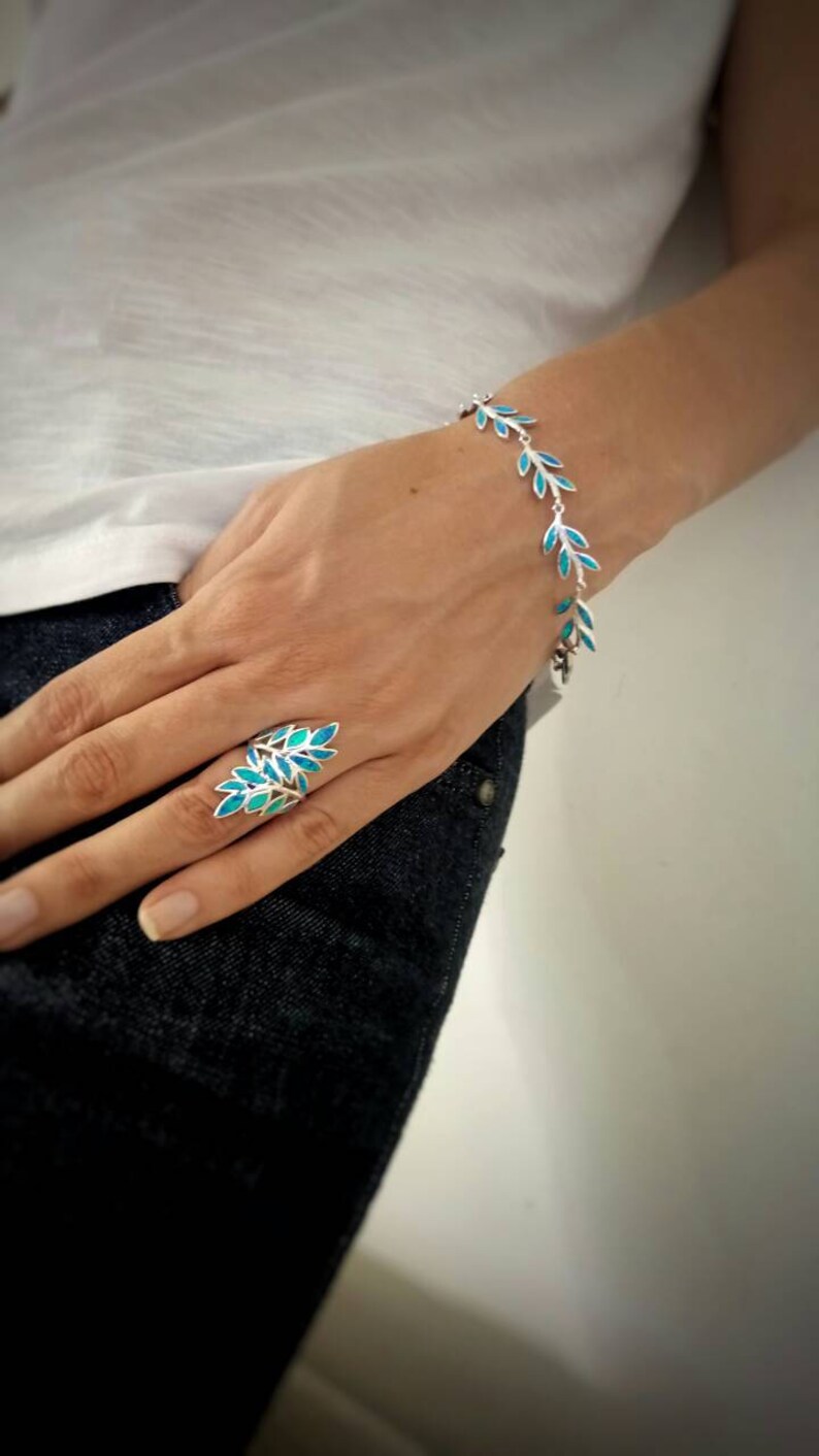 olive leaf jewel ancient greek jewelry collection opal blue sterling silver greek jewelry olive leaf blue opal ring greek ring