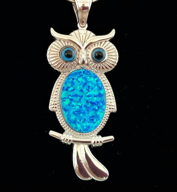 owl opal pendant, sterling silver owl charm, greek opal silver jewelry, pendentifs hibou, griechischen anhanger eule, ciondoli anello greco