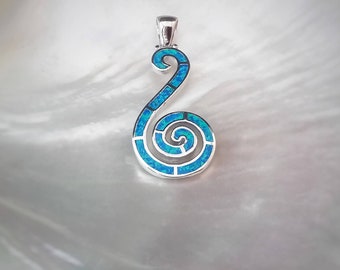 spiral charm, opal sterling silver spiral charm, greek opal spiral silver 925 pendant, silver 925 ancient greek spiral jewelry collection