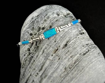 meander-greek key opal bracelet, bracelet opal sterling silver, 925 silver ancient greek jewelry, bijoux grec meandre, griechischen schmuck
