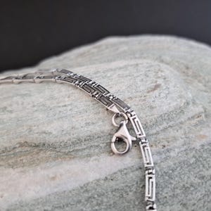 Opal blue meander necklace, sterling silver 925 opal necklace, bijoux grec opal colliers, greek key necklace, griechische kette image 10