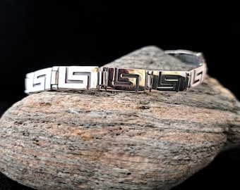 greek men bracelet, greek key bracelet sterling silver 925 ancient greek jewelry, bijoux grec bracelet, greek jewellery,made in greece