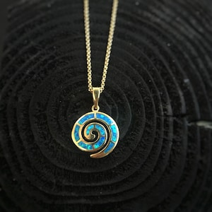 spiral charm, opal gold-plated sterling silver spiral charm, greek golden opal spiral silver 925 pendant,ancient greek spiral jewelry