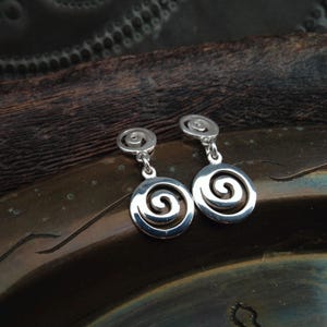 Earrings, greek spiral, sterling silver, ancient greek minoan jewelry, grec spirale boucles d'oreilles, griechischen ohrringe