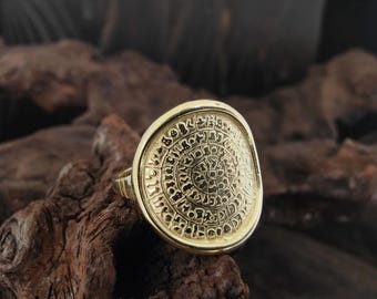 phaistos ring, phaistos disc sterling silver ring, minoan silver 925 jewelry collection, phaistos disc, greek ring