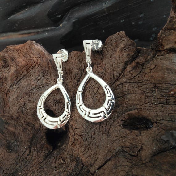 Boucles D'oreilles Anciennes En Argent - Occasion - Style Boucle Classique