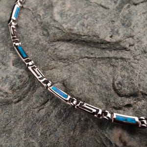 Opalblått halsband, opalhalsband i sterlingsilver 925, grekiska smycken, grekiska opalhalsband, grekiska opalhalsband, opalhalsband bild 9