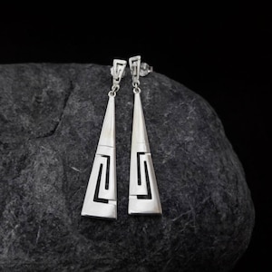 griechische ohrringe, silber925, antiker schmuck, griechische ohrringe, schlüssel ohrringe, orecchini greco