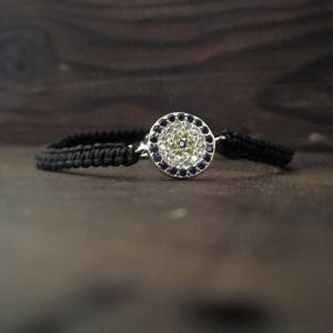 Evil eye macrame bracelet, evil eye greek silver 925/golden silver/golden silver(pink) bracelet, evil eye CZ bracelet, evil eye jewelry,