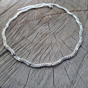 greek necklace, meander golden necklace, greek key golden-silver jewelry, golden silver meander necklace, bijoux grec, greek jewellery
