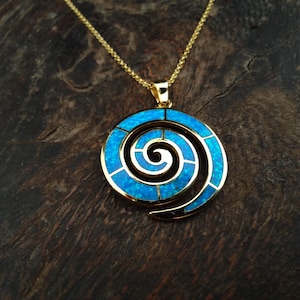 spiral charm, opal gold-plated sterling silver spiral charm, greek golden opal spiral silver 925 pendant,ancient greek spiral jewelry