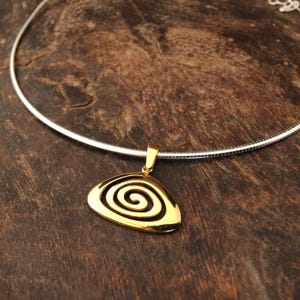Anhänger, Spirale griech, Silber / Gold Sterling Silber, altgriechischer minoischer Schmuck, Bijoux grec, griechischer Schmuck, Spirale