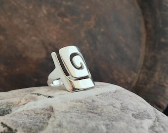 greek spiral ring, sterling silver 925 spiral greek jewelry, bijoux spirale, bijoux grec, gioielli spirale, greek jewellery greek ring
