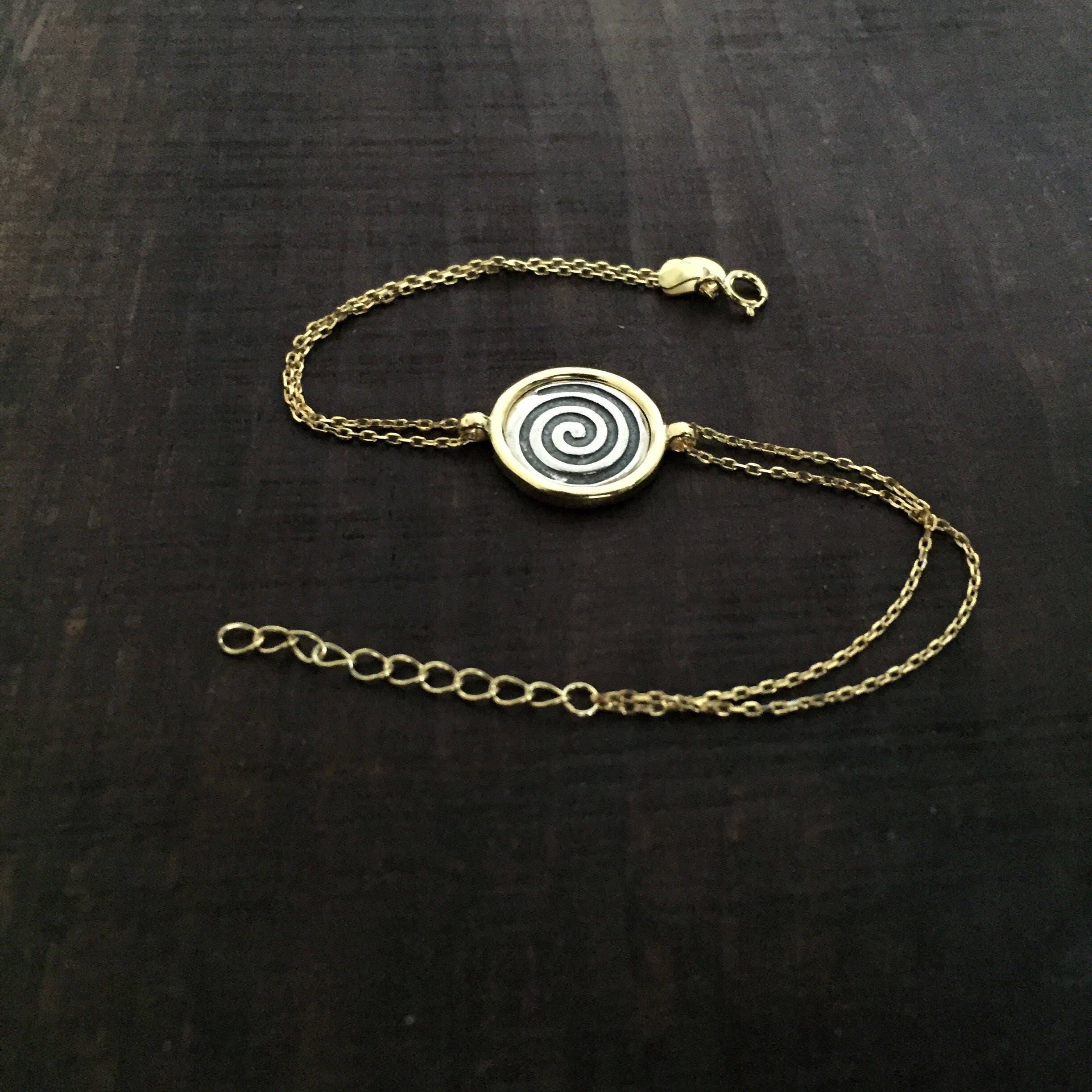 spiralna bransoletka, złote srebro 925 spirala, starożytna minojska grecka biżuteria, bijoux grec, grecka schmuck, spirala greco 925