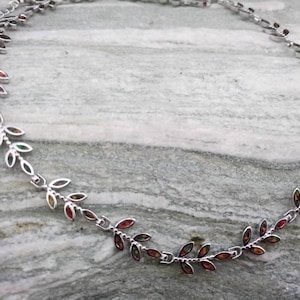 olive leaves opal necklace, sterling silver 925 necklace, ancient greek jewelry, bijoux grec, griechischen schmuck, opale greco antico