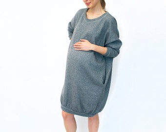 Jersey Dress Sewing Pattern, Maternity Dress Template, Jersey Dress Template, Casual Sweatshirt Dress Pattern, PDF/Ebook Instant Download