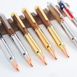 30 Caliber Bullet Style Pens in a Variety of Finishes and Materials