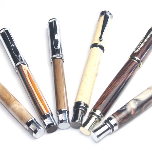 Magnetic Cap Rollerball Pens in Various Finishes and Woods