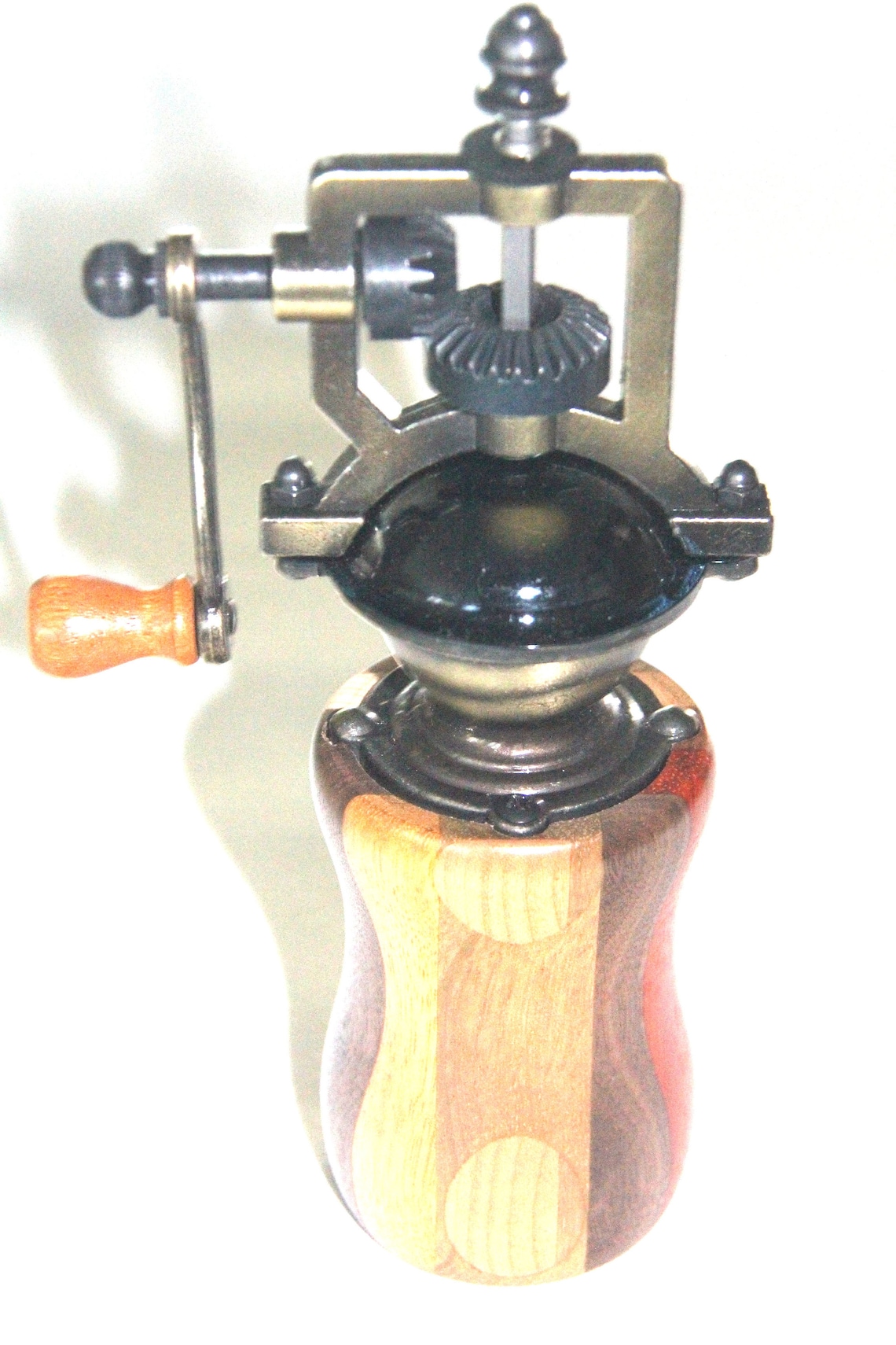 Antique Bronze Pepper Grinder with Laminated Exotic and Etsy