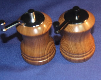 Mini Tabletop Salt and Peppermills in Butternut