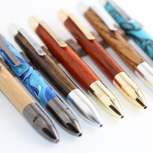 Capless Rollerball Pens in various Finishes and Wood Barrels