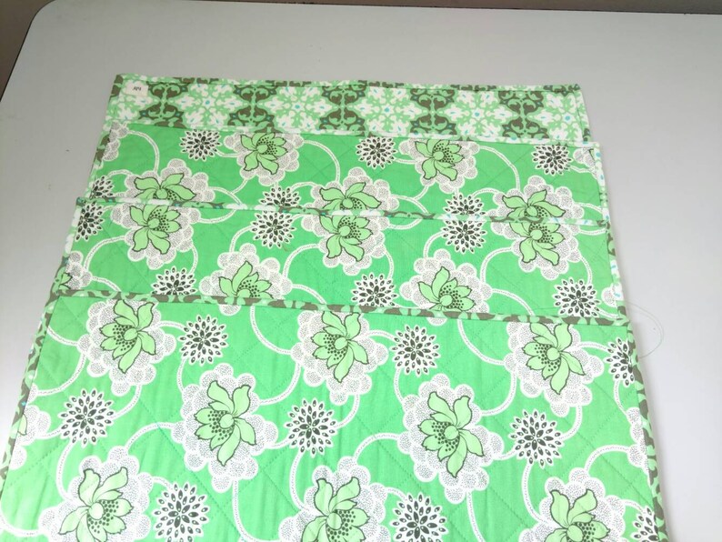 Quilted Placematslime Green Quilted Placemats Placemats Etsy