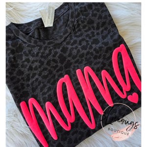 Puff Mama Shirt, Leopard Print Tee, Mothers Day Gift image 1
