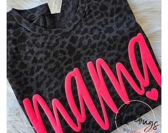 Puff Mama Shirt, Leopard Print Tee, Mothers Day Gift