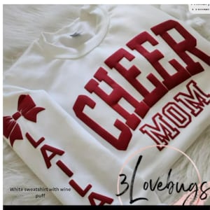 Personalized Cheer Mom Sweatshirt, Puff Vinyl, Custom Team Name