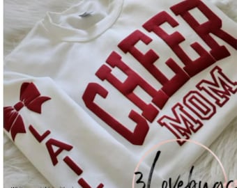 Personalized Cheer Mom Sweatshirt, Puff Vinyl, Custom Team Name