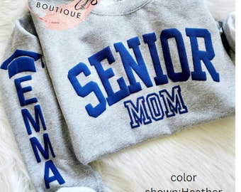 Personalized Senior Mom Sweatshirt, Puff Design, Class of 2024