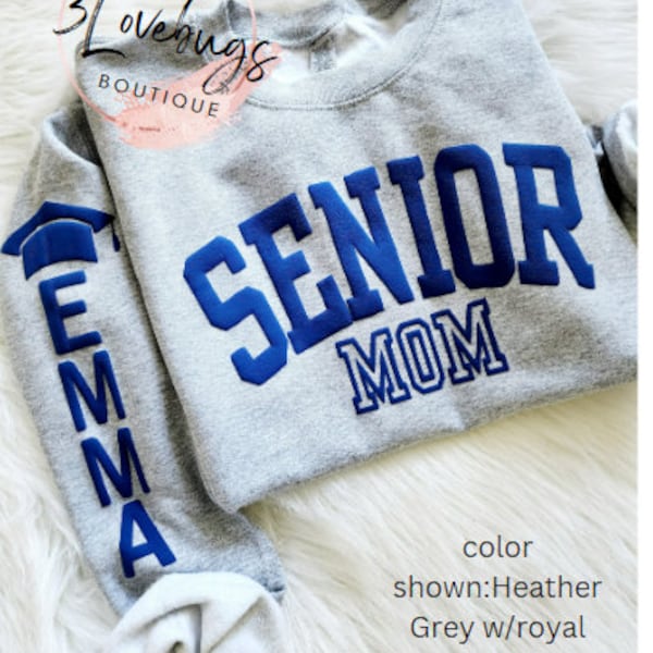 Personalized Senior Mom sweatshirt,Sweatshirt with Kids Name,Senior Mom 2024,Senior Mom Shirt,Senior Mom Gift,Class Of 2024,Puff Design
