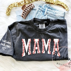 Personalized Baseball MAMA Shirt,Game Day Shirt,Baseball Mom,Baseball Season,Comfort Colors®,Baseball Season Mom Shirt