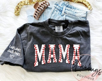 Personalized Baseball MAMA Shirt,Game Day Shirt,Baseball Mom,Baseball Season,Comfort Colors®,Baseball Season Mom Shirt