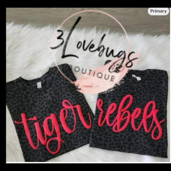 Custom Black Leopard tee, Puff Design,Custom State Shirt,Sports Mom Shirt,Football Shirt,School Spirit Tshirt,Mascot tee,team mascot hoodie