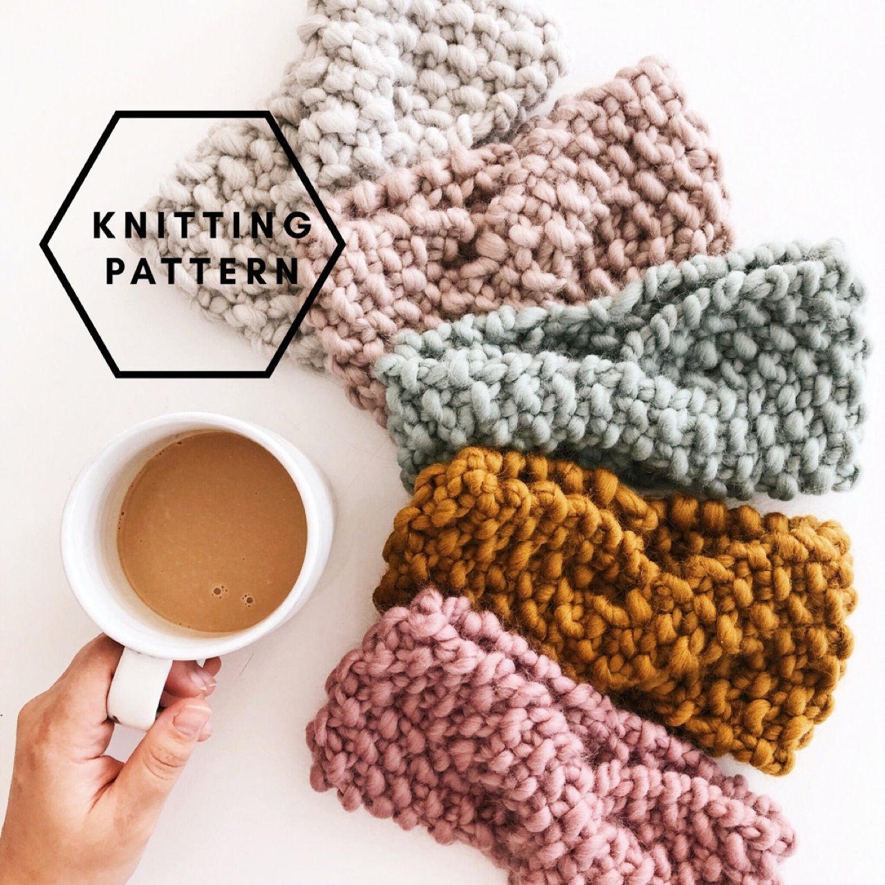 Knitting Pattern, THE PEBBLE HEADBAND, Knit Headband, Knit Earwarmer,…