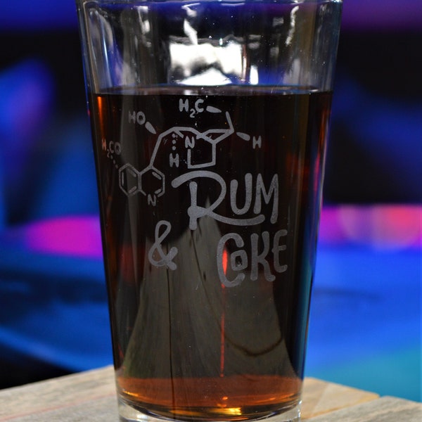 Glass Pub Glasses, 16 oz. Rum And Coke popular birthday or great gifts