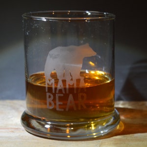 Whisky/Tumbler glass Mama Bear great gift popular collection stackable birthday