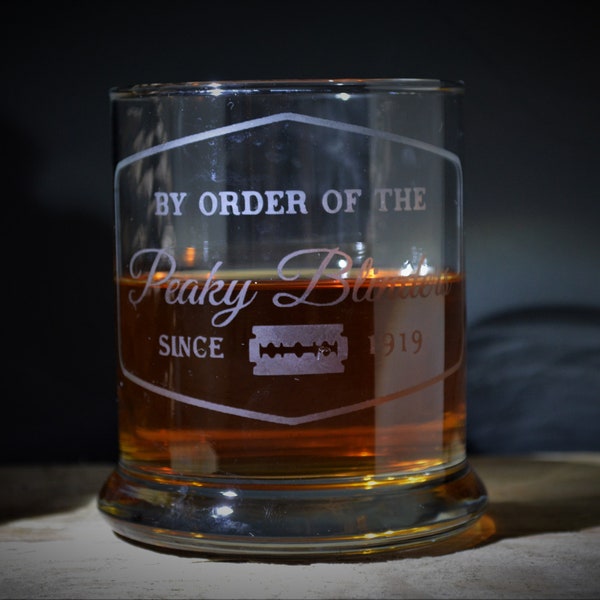 By order Of The Peaky Blinders Etched Whisky Tumbler Glassware Diamond design, collect,binge watching,gifts stackable birthday