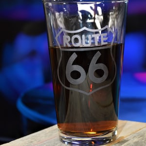 Glass Pub Glasses, 16 oz. RT 66 popular birthday or great gifts