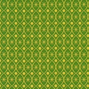 LAST PIECE 62&quot; Holiday Flourish GREEN Geometric and gold metallic 207917 Robert Kaufman