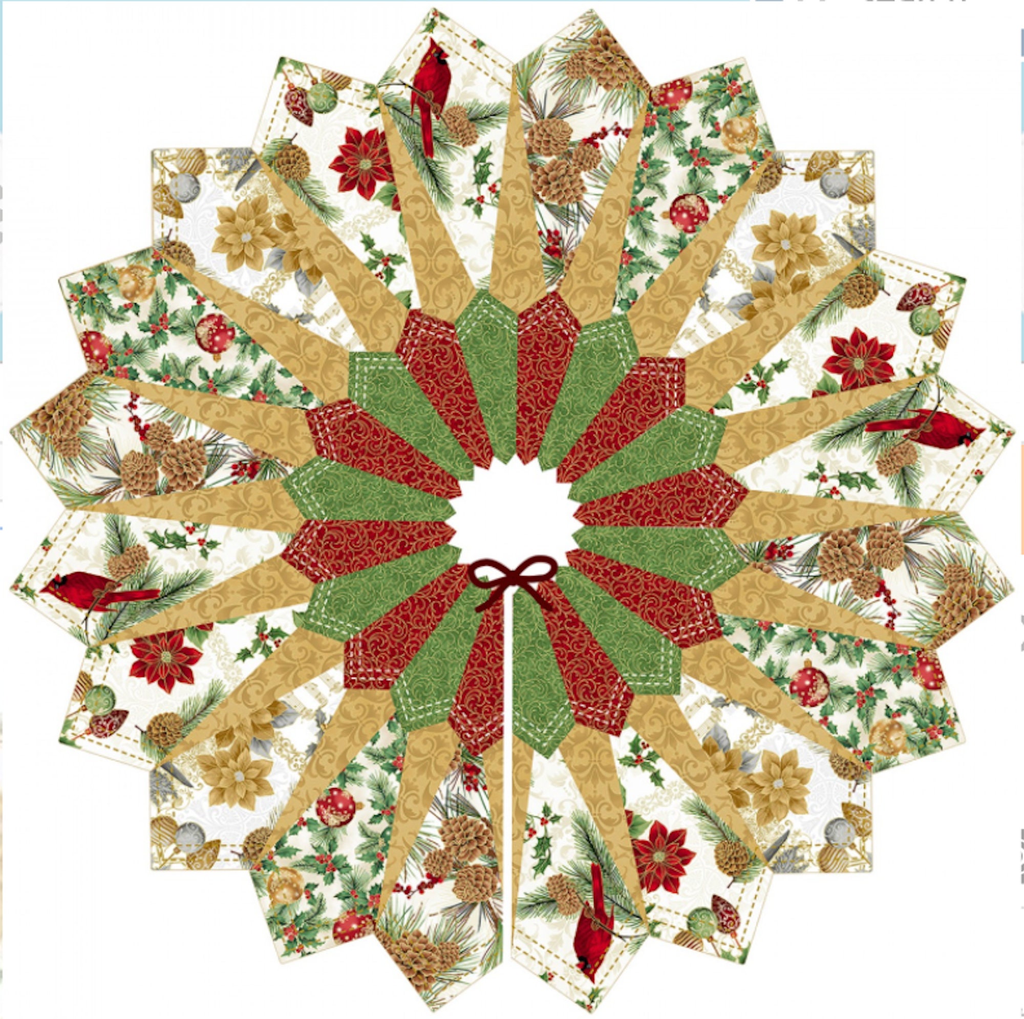 TREE SKIRT Natural Tree Skirt Dresden Quilt Kit by Hoffman Etsy UK