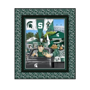 MSU Michigan State University quilt kit -QUICK and EASY Go Sparty! Go Green Go White!