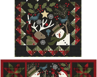 Holly Jolly Flannel Quilt kit KIT-MASHOJF Includes wall hanging and table runner!