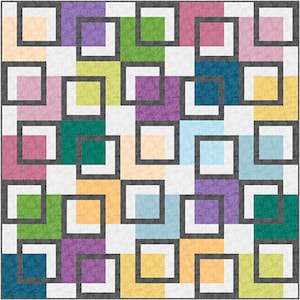 Chalk Texture Quilt Kit CTX2MKT Stoffe von Benartex 80 &quot;x 80&quot; oder 88 &quot;x 88&quot; mit Umrandung Geometrisches, Modernes Muster!