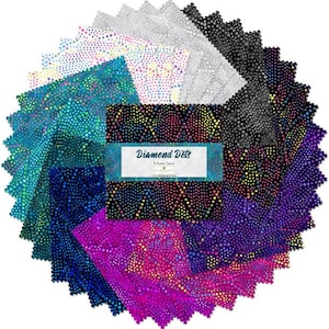 5&quot; Squares Charm Pack Fabric - Diamond Dots 5 Karat Essential Gems by Wilmington Prints 42 5 inch squares in shades of Diamond Dots!