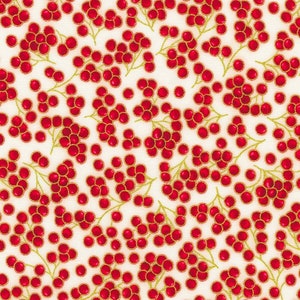 Holiday Flourish CREAM and gold metallic berries 20790-223 Robert Kaufman